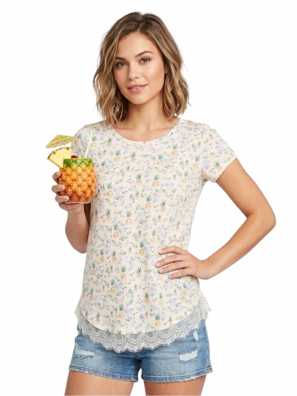 Lauren Conrad pretty bow back top small NWT